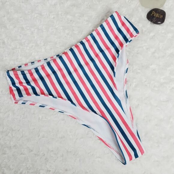 Zaful Striped Bikini Swimsuit Bottoms Size 4 - Picture 4 of 8